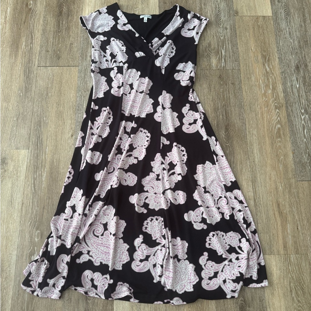 Croft & Barrow black A-Line Midi Dress V-Neck